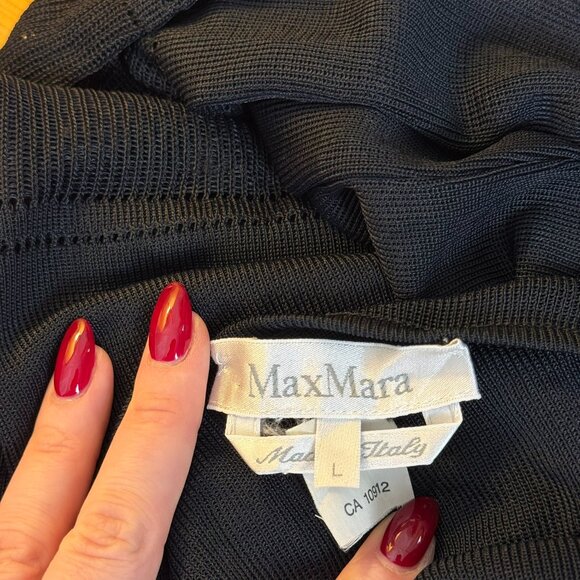 MaxMara Boat Neck Sheer Tunic Knit Top Sweater Made in Italy size Large - Picture 9 of 11